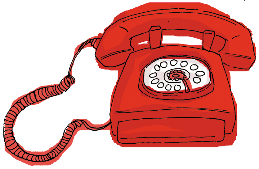 red telephone illustration